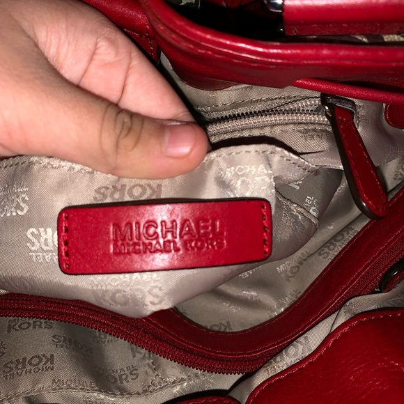 Red and Brown Michael Kors Purse - Picture 4 of 4